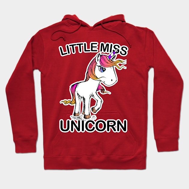 Little Miss Unicorn Hoodie by Tezatoons